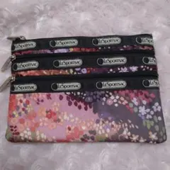LeSportsac 花柄 3ポケット ポーチ