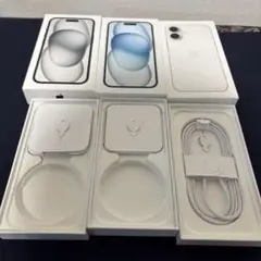 iPhone16 ホワイト・iPhone15×2※空箱のみSIMピン、コード付属