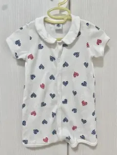 PETIT BATEAU プチバトー　ロンパース 12m/74cm ハート柄