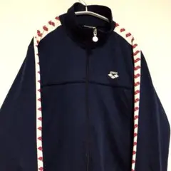 arena ロゴテープ ジャージ トラックジャケット 紺白赤 大きめサイズ XL