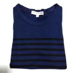 UNIQLOユニクロ INES ネイビー ボーダー 柄　長袖 Tシャツ M