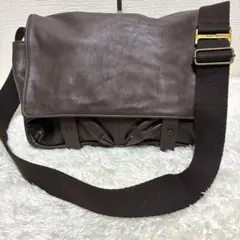 ★未使用近★Jas M.B. ジャスエムビー ショルダーメッセンジャーバッグ茶色のサムネイル