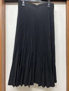 [訳あり]プリーツロングスカート　ブラック
