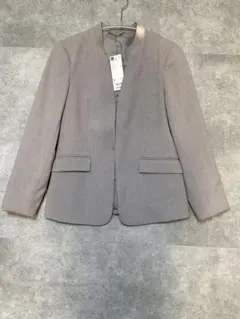 新品未使用 タグ付き GU グレー ノーカラージャケット
