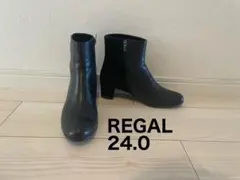 REGAL ブラックブーツ 24.0 ショートブーツ リーガルのサムネイル