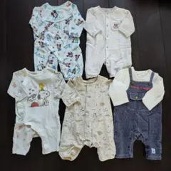 【5枚まとめ売り】ロンパース　 長袖　 50 〜70