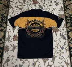 HARLEY-DAVIDSON 刺繍ロゴ フレイム 半袖 ワークシャツ Sのサムネイル