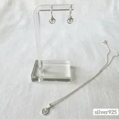 vintage ／ silver925 オープンハート ピアス&ネックレス