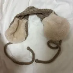 ニット イヤーマフ ベージュ ファーのサムネイル