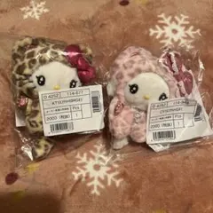 サンリオ ギャルネコ ヒョウ柄 マスコットチャーム ハローキティ　二つセット