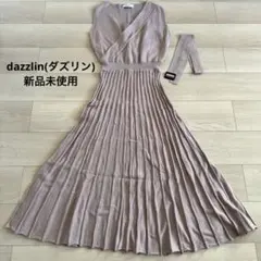 dazzlin プリーツカシュクールワンピース ニットワンピース ピンク