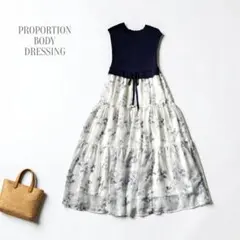 PROPORTION BODY DRESSING ワンピース 紺 白 M 春夏のサムネイル