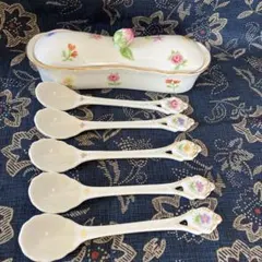 カトラリーケース＆スプーン5本陶器