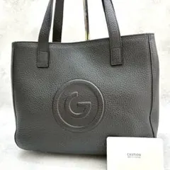 ✨美品✨グレ パリス 本革 シボ革 ハンドバッグ Gロゴ 黒のサムネイル