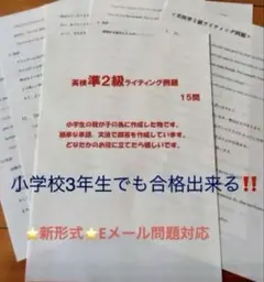 ⭐️新形式対応⭐️英検準２級ライティング対策問題