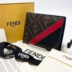 箱付き✨ FENDI ダイアゴナル 2つ折り財布 FFロゴ パイソン ズッカ柄