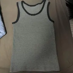 希少 無印良品 ストレッチリブ編みタンクトップLサイズのサムネイル