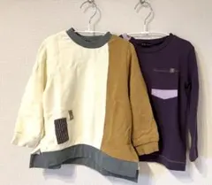 zuppa di zucca 110cmトレーナー & 紫色 長袖Tシャツセット