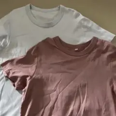 Tシャツ2枚セット　くすみピンク　ライトグレー　スムースタッチ