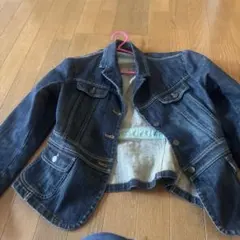 ダークデニム ボタン付きジャケット XL