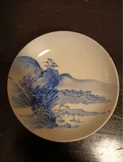 江戸時代末期から明治時代にかけて作られた古伊万里「染付山水図」な