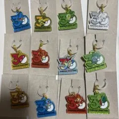 ポケチャーム　30周年ロゴマスコット　ヒトカゲ　デデンネ　ビクティニ　他めじるし
