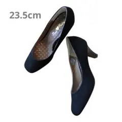 極美品✨️ブラックスエード パンプス 23.5cm 通勤・フォーマル