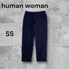 human woman クロップドパンツ　SS ネイビー