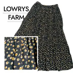 LOWRYS FARM 花柄プリーツスカート ロング フレアスカート　マキシ丈
