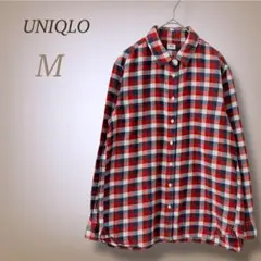 UNIQLO ユニクロ 長袖 シャツ チェック コットン100% ネルシャツ M
