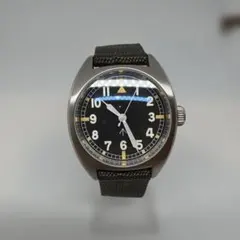 シャトルマンスキー ミリタリーパイロット 夜光 手巻きメンズ腕時計 