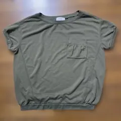 PLST カーキ 半袖 ポケット付き スウェットTシャツ☆のサムネイル