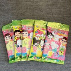 未開封 サンリオ なかよしシールグミ 5袋 抜き型 シール 不二家 ペコちゃん