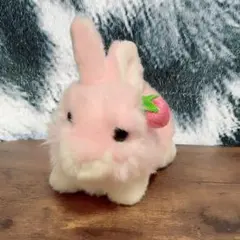 ぬいぐるみ うさぎ ピンク いちご ウサギ　動物　いちご　イチゴ　果物　ペット