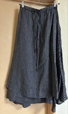 fog linen work リネン ストライプ フレアスカートのサムネイル