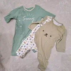 ロンパース 60-70 2枚セット ボディスーツ 前開き