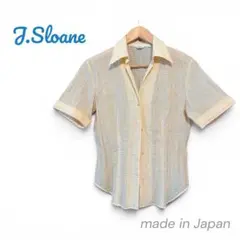 J.Sloane 半袖ブラウス チェック柄 38サイズ　イエロー　黄色のサムネイル