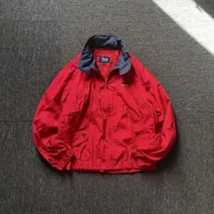 90s vintage ナイロンジャケット 赤 刺繍ロゴ スカジャン アウトドア