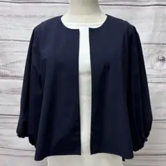 【美品】C+ (シープラス) バルーンスリーブ ノーカラー ジャケット　羽織