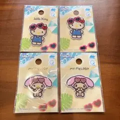 ワッペン ダイソー サンリオ 日焼け キティ マイメロ 計4枚