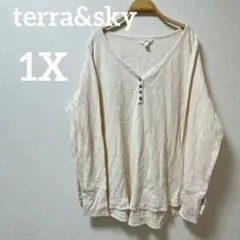 ⭐️早い者勝ち⭐️terra&sky 【1X】 カットソー 長袖 Tシャツ