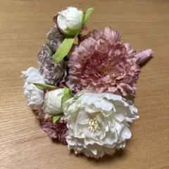 造花ブーケ ピンク ホワイト　前撮り　ウェディング