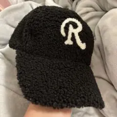 Rロゴ ボア ベースボールキャップ ブラック