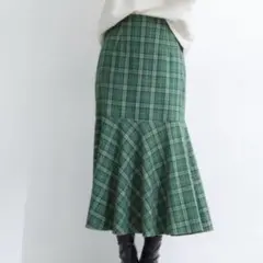 Honeys ハニーズ マーメイドスカート グリーン チェック柄