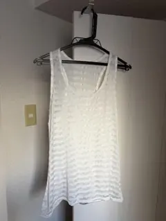 ストライプ柄 ホワイト ラッシュガード Mサイズ