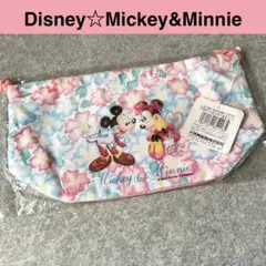 Disney ミッキー&ミニー 大西賢製販　お弁当袋　巾着袋　花柄