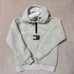 TOMMY JEANS ボアフリースジャケット S アイボリー