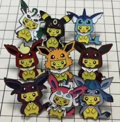ポケットモンスター☆ピカチュウ☆ポンチョ☆ブイズ☆ピンバッジ☆9点セット
