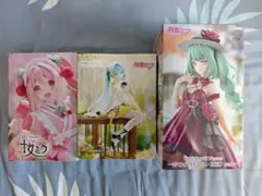 初音ミク　桜ミク　ドレス・レッド　フィギュア　3点セット