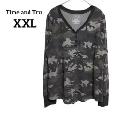 Time and Tru 【XXL】 迷彩柄長袖Tシャツ　カモフラ柄　ゆるだぼ